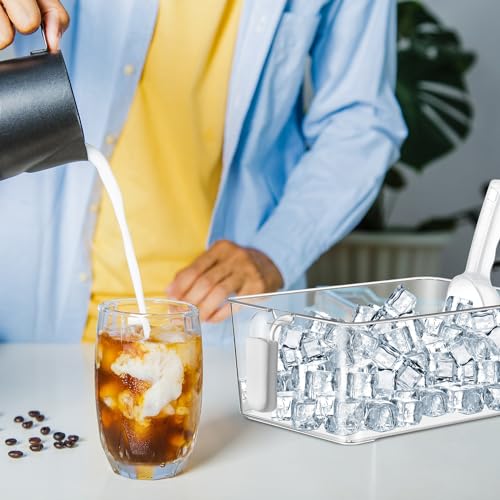 Havawish Ice Storage Bin and Flexible Scoop Set Plastic Freezer Bin - color: Gray, size: 10.83 x 7 x 4.33 In,10.83 x 4.92 x 4.33 in, style: Classic