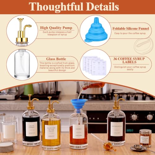 Silifine 11 Pcs 16.9 oz Coffee Syrup Dispenser Set, Round - style: Round