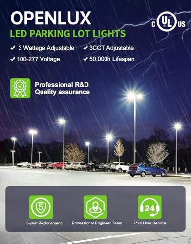LED Parking Lot Light ETL Listed 350W 280W 210W Adjustable 4500K 5000K 5700K Tunable Up to 52500LM Photocell LED Shoebox Fixture Flood Pole Light Outdoor Field Lighting AC 100-277V