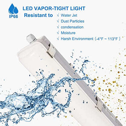 DAKASON 8FT LED Vapor Tight Light Fixture 2Pack, 120W/100W/80W, 15600lm - size: 8FT-2Pack