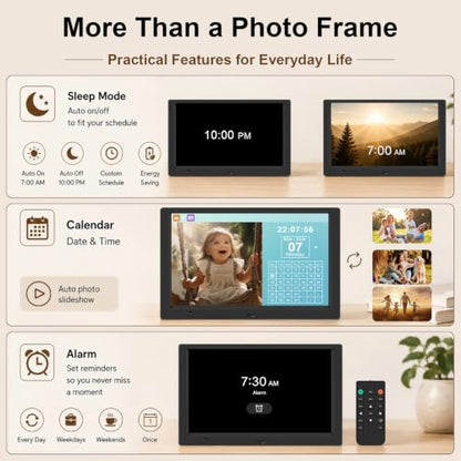 10.1-Inch 1080P IPS Digital Picture Frame, No WiFi or App Required