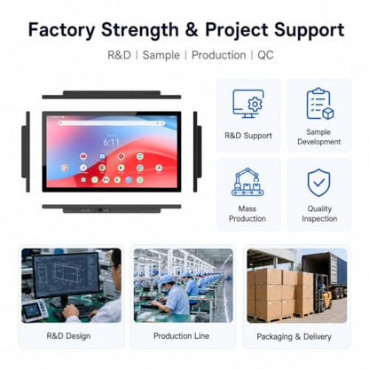 21.5 Inch Android Digital Signage Display, RK3576 Octa-Core, Android 14 Touch Screen Tablet, 4GB RAM 64GB ROM, FHD IPS 10-Point Touchscreen, WiFi 6, Bluetooth 5.4, VESA Wall Mount, POE (White)