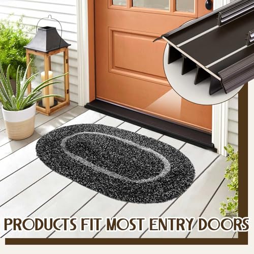 Pushglossy 2 Pcs Kerf Style 36" Door Bottom Seal Threshold Brown - color: Brown, size: Kerf Style