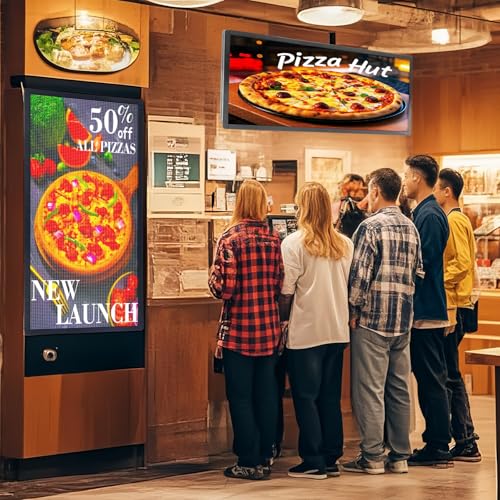 P3 Led Scrolling Programmable Signs, 320x128px High Resolution Digital LED Signage Displays, WIFI & USB Control Electronic Message Board Business Advertising Sign, Support Text/Image/Video 40"x18” - size: P3 40"x18"