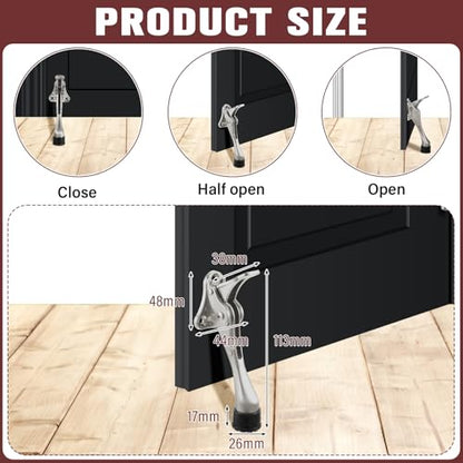 Chumia Heavy Duty Kick Down Door Stopper Metal Doorstop, Steel Gray, 12 Pcs - color: Steel Gray