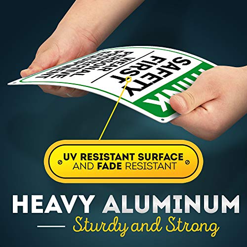 Think Safety First Wear Personal Protective Equipment Sign, 10" x 14" 0.40 Aluminum, Fade Resistance, Indoor/Outdoor Use, USA MADE By My Sign Center - size: 10" x 14" Aluminum