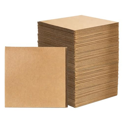 100 Pack Corrugated Cardboard Sheets, Flat Packaging Pads