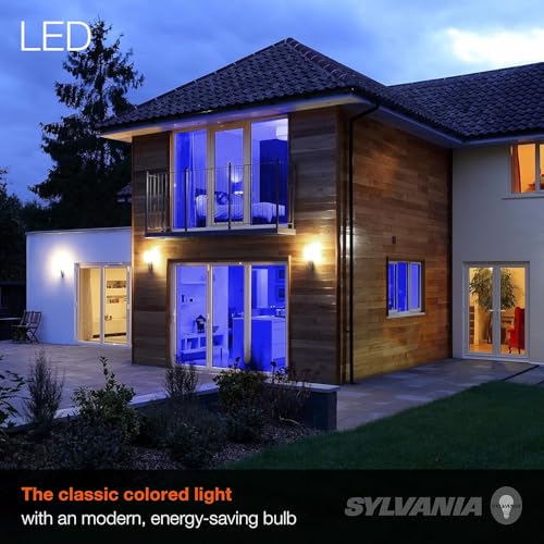 LEDVANCE Sylvania LED Blue Glass Filament A19 Light Bulb, Efficient 4.5W, 40W Equivalent, Dimmable, E26 Medium Base - 1 Pack (40304) - color: Blue, size: 1 Count (Pack of 1)