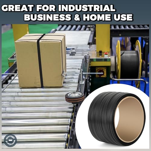PP Strapping Banding Roll - 1000ft x ½’’ Standard PP Strappings Roll - Banding & Pallet Strap Kit - 400lb Break Strength - Includes Strapping Rolls & Self-Dispensing Box