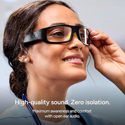 Lucyd Armor Smart Safety Glasses, TR90 Frame, Light Adaptive Lenses, Open Ear Speakers & Microphone - ANSI Z87.1 - style: Slim Photochromic