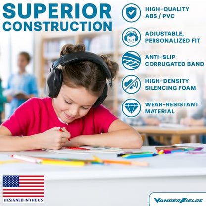Kids Noise Canceling Headphones - 31 dB (2K Hz) - Ear Protection Earmuffs - color: Charcoal Grey