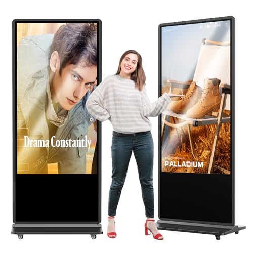 65'' Digital Signage Display Smart Android LCD Sign Kiosk Electronic Menu Board Advertising Display Screen Monitor HDMI WiFi USB 4K Media Video Player (Touchscreen,Black) - color: Black, size: 65-Inch, style: Touch Screen