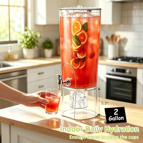 Spaclear 2 Gallon Drink Dispenser with Leak-Proof Spigot & Fruit Infuser