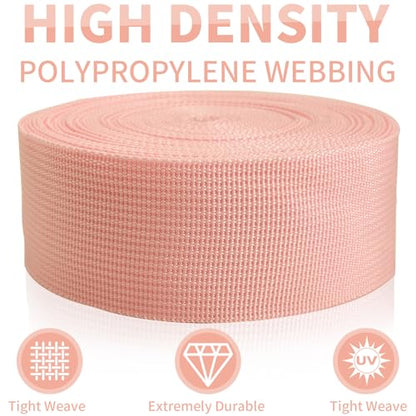 2" Lt Pink Wide Webbing Straps 12yd for Lawn Chair,Bag &Sewing - color: Light Pink 28