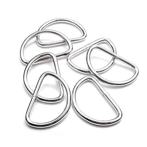 CooBigo 100 Pack 1" Dee Rings D-Ring Metal Buckle Strap Sewing Accessories FLQ013 - color: Silver, size: 1 Inch