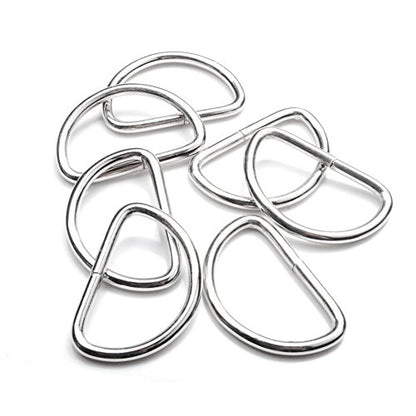 CooBigo 100 Pack 1" Dee Rings D-Ring Metal Buckle Strap Sewing Accessories FLQ013 - color: Silver, size: 1 Inch