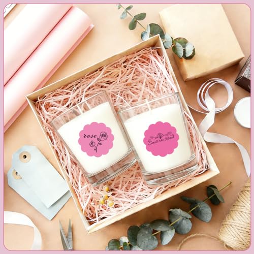 2" 500/Roll Flower Shaped Pink Round Thermal Labels for Thermal Printer - color: Gradient Pink, size: 2 Inch