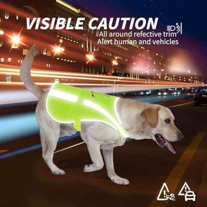 Reflective Dog Vest for Medium and Large Breeds, High Visibility Dog Safety Vest with Removable Bell Keep Safe from Hunting, Training & Cars Accidents - color: Neon Green, size: M