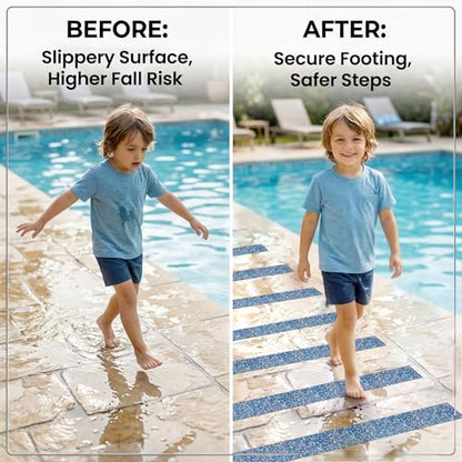 LifeGrip Rubber Anti Slip Tape, 4" x15' Waterproof Grip Tape for Pool, Blue - color: Blue, size: 4" X 15'