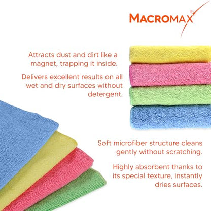 Macro Max Microfiber Cleaning Cloths 150 Pack, Lint Free 11x8in