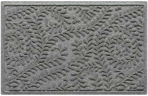 WaterHog Boxwood Front Door Mat Indoor Outdoor Entrance, All-Weather Mats - color: Medium Grey, size: Medium 23"x36" (2’x3’)