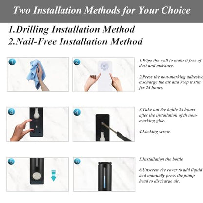 Manual Wall Mounted Soap Dispenser, 16.9oz Black Plastic Lotion Container - color: A-black