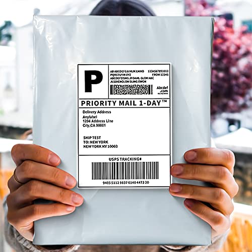 POLYSELLS 1000 pcs 10x13 Inches White x Silver Poly Mailers Shipping Envelopes, Strong Adhesive Sealing, Waterproof, and Tear-resistant Postal Mailing Bags for Clothing and Accessories - size: 10"x13" 1000 PCS