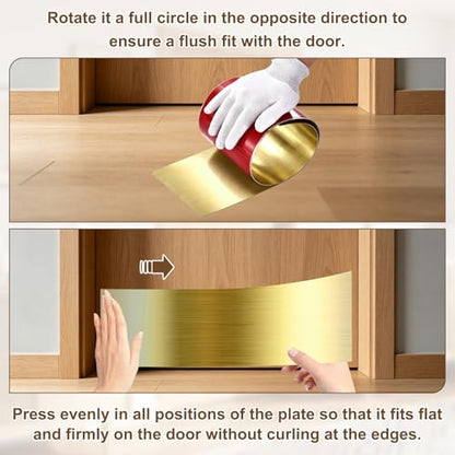 6 x 30 Inches Self Adhesive Door Kick Plate,2 Pack - Gold - color: Gold, size: 6 x 30 Inch