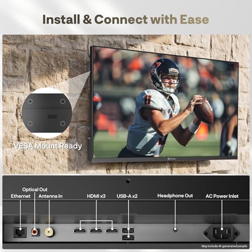 SYLVOX Outdoor TV, 55 inch Full Sun TV 2000 nits, Ultra-Narrow Bezel - size: 55-inch, style: Frameless Pro