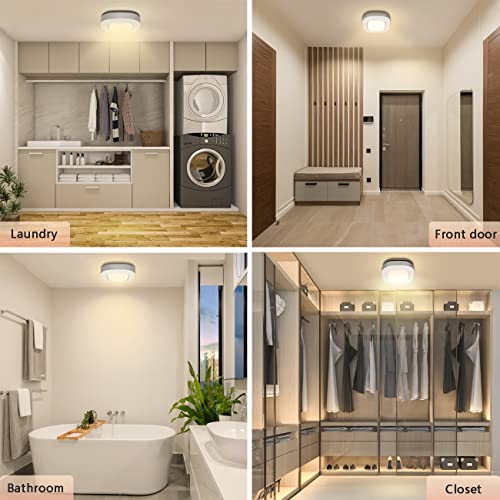 Motion Sensor LED Ceiling Light Battery Operated, Wireless 300LM Indoor - color: Warm White