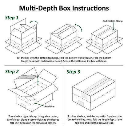 Boxes Fast 30" x 24" x 24" Heavy-Duty Multi-Depth Cardboard Shipping Boxes, BFMDHD302424, Pre-Scored, Single Wall Corrugated, Kraft (Pack of 10)