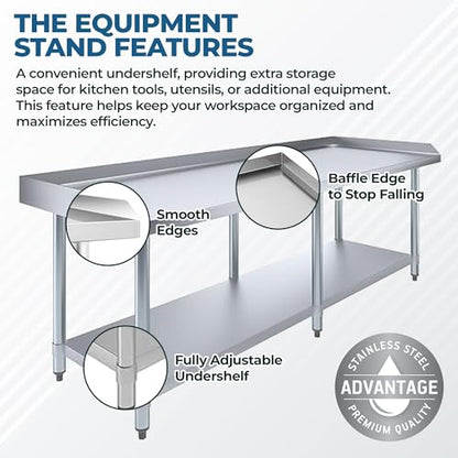 72" x 24" Stainless Steel Equipment Stand, 24" Tall - size: 72" x 24"