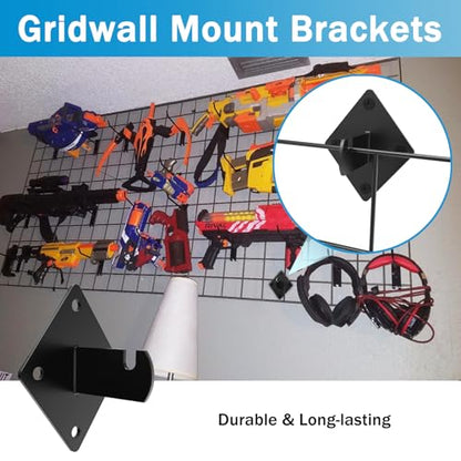25 Pcs Gridwall Mount Brackets with Screws Metal Grid Panel Wall Mount Bracket Gridwall Brackets for Grid Panels Clothing Store Cloakroom Retail Display Wall - color: Black 25 PACK