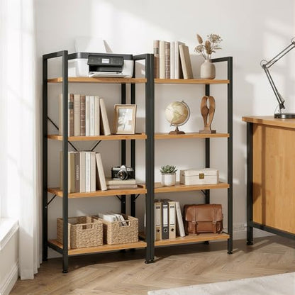 4 Tier Bookshelf, Free Standing Bookcase with Open Storage Shelves - color: Light Wood, size: 4 Tier