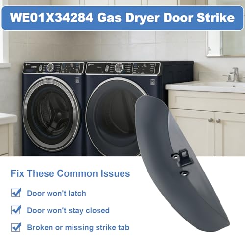 WE01X34284 Door Strike Dark Slate Compatible with GE Dryers Door Latch GFD35ESPY0DS GFD55ESMN0DG GFD65ESMN0SN GFD85ESMN0RS PFD87ESMV0RS, Replace WE01X30017 PS16742773 AP7193619