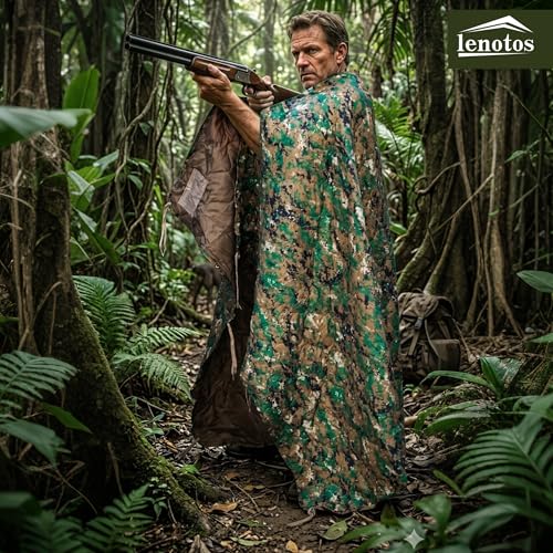Lenotos Woobie Blanket, Thermal Insulated Military Poncho Liner, Water-Resistant, Portable, Insulation, for Hiking, Survival with Compression Carry Bag (Marpat) - color: Marpat