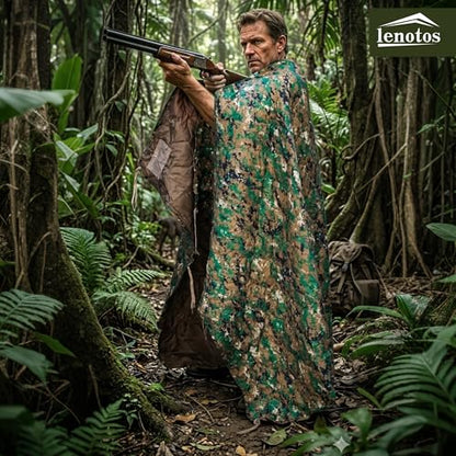 Lenotos Woobie Blanket, Thermal Insulated Military Poncho Liner, Water-Resistant, Portable, Insulation, for Hiking, Survival with Compression Carry Bag (Marpat) - color: Marpat