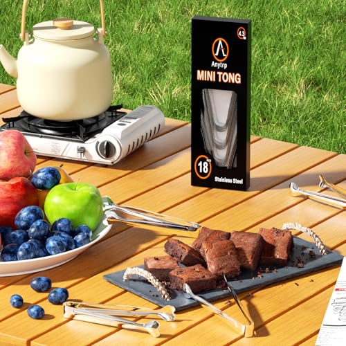 Mini Serving Tongs, Anytrp 54-Packs Stainless Steel Sugar Tongs, 4.3inch Ice Tongs Kitchen Appetizers Tongs for Coffee Bar, Tea Party, Desserts Party, Sugar and Ice Bucket - color: Silver, size: 4.3inch-54pcs