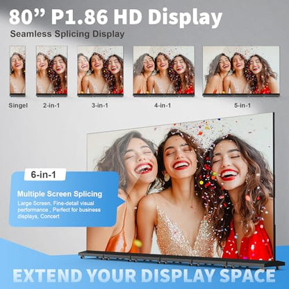 80'' LED Digital Signage Seamless Splicing Foldable GOB Poster Screen with WiFi USB Remote Control for Commercial Events & Rentals(Black, 1 Screen) - size: 1 screen