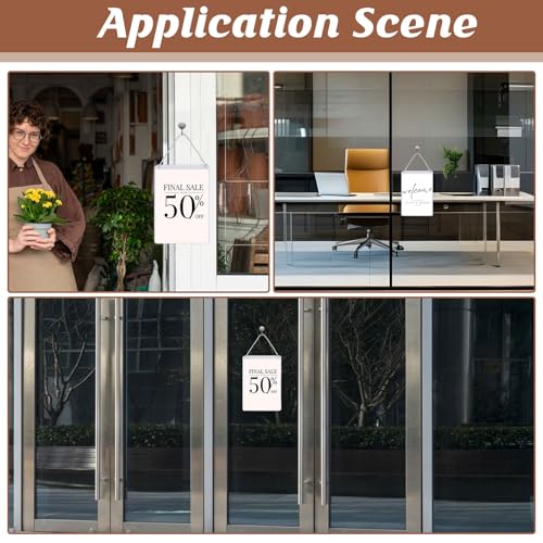 4 Pcs Business Retail Hanging Sign Holder 12.8x8.7 Inch Retail Display Sign Holder Advertising Sign Holders Clear Poster Frame for Store Supermarket Restaurant Office Exhibition Mall, White