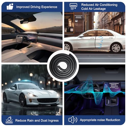 Storystore Automotive Door Weather Stripping 20Ft, Side Bulb Car Door Seal - size: 20 Feet