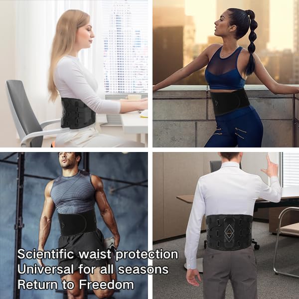 Back Brace for Lower Back Pain Women Men - 10x Maximum Compression and Adjustable - Lumbar Support Belt with 3D Pad - Ergonomic and Breathable 3D Material - for Herniated Disc,Sciatica (XXL) - size: XXL