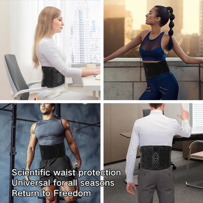 Back Brace for Lower Back Pain Women Men - 10x Maximum Compression and Adjustable - Lumbar Support Belt with 3D Pad - Ergonomic and Breathable 3D Material - for Herniated Disc,Sciatica (XXL) - size: XXL