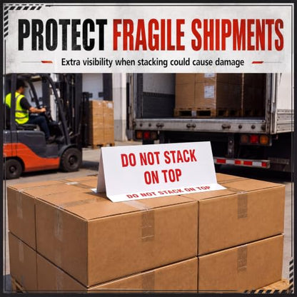 Novabright 100 Pack Do Not Stack Tent Labels for Safe Shipping Pallets