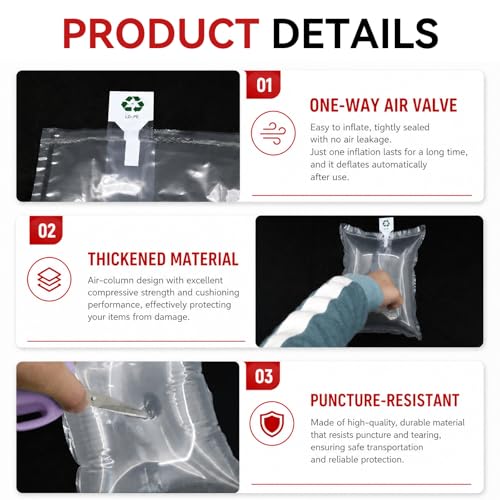 Air Bags for Packing,Inflatable Air Pillows for Shipping with Pump,Package Fillers to Keep Shape,Reseller Supplies to Packing Peanuts Purse Stuffers (5.91 * 7.87in/50pcs) - size: 5.91*7.87in/50pcs