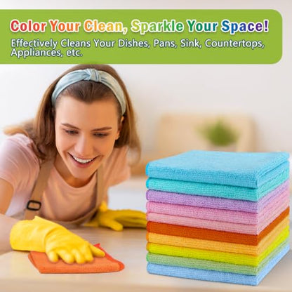 AIDEA Microfiber Cleaning Cloth, 50PK, Cleaning Rags, 11.5"×11.5" - color: Multi-colored