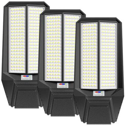 10000W Solar Street Light: Commercial Solar Lights Outdoor Waterproof 200pcs High Brightness LEDs Solar Parking Lot Lights Dusk to Dawn for Yard Garden with Motion Sensor(3 Pack) - size: XL--3 Pack