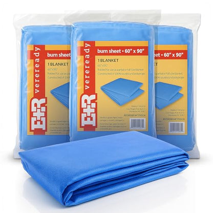 Ever Ready First Aid Sterile Burn Sheet Blanket – 60”x 90” (3 Count)