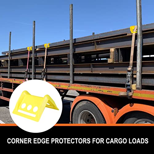 ENJ 20 Pack Flatbed Edge Protector, Edge Corner Tie Down Protector for Up to 4 Inch Straps, Protects Cargo Edges, Flatbed Accessories Plastic Protector (yellow)