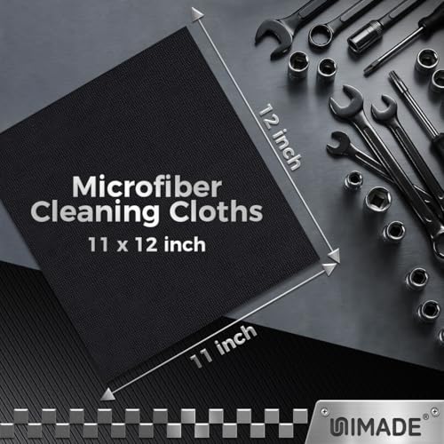 UNIMADE Microfiber Cleaning Cloth, 24 Pack Reusable Microfiber Towels - color: Black, size: 24pk